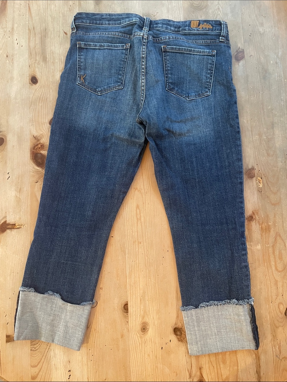 Kut from the Kloth Dark Blue Cropped Cuffed Jeans Size 12 - Picture 7 of 7